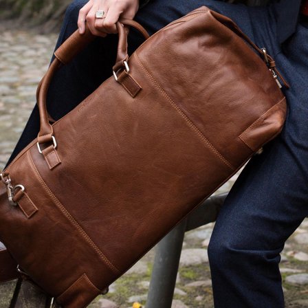 Bolsa de fin de semana marrón claro California para hombres - Bolsos de cuero