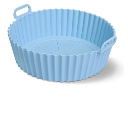 2 bitar 17 cm Silicon Korg Återanvändbar Ugn Bakning Bricka Silicon Form for Air Fryer Pizza Fried Kyckling Korg Air Fryer Tillbehör