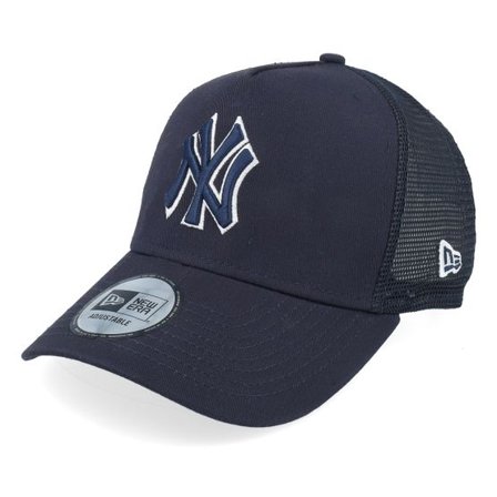 New Era - MLB Blå trucker Keps - New York Yankees 9FORTY Outline Navy A-Frame Trucker @ Hatstore