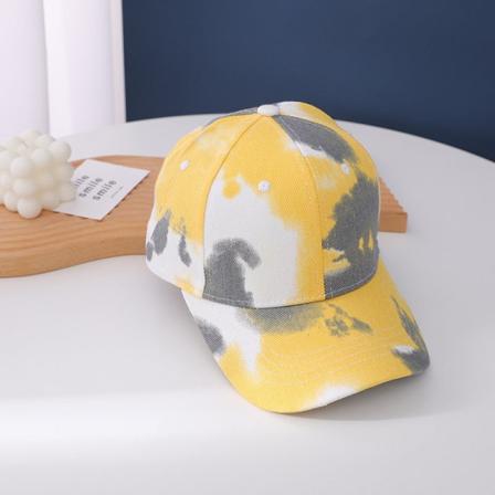 Cap 2022 kevään kesän muoti Tie-Dye Printing aurinkosuojahattu #04 yellow and white M(56-58cm)