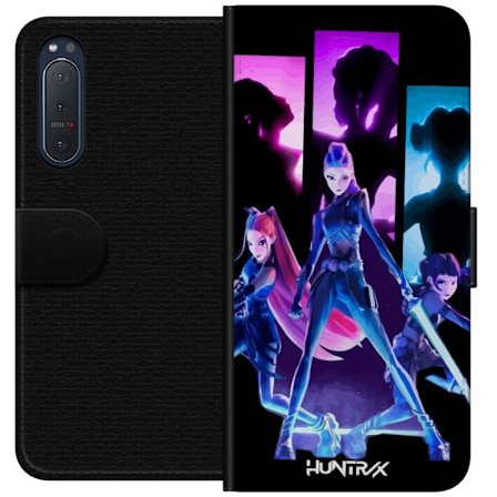 Kompatibel Tegnebogsetui til Sony Sony Xperia 5 II Futuristisk pigegruppe illustration med neonlys og stærke farver i sci-fi æstetik