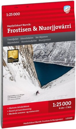 Calazo Høyfjellskart Narvik: Frostisen & Nuorjjovárri 1:25 000