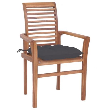 Vidaxl Matstolar 4 St Med Antracita Dynor Massiv Teak Antracit