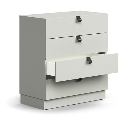 Drawer unit QBUS, base frame, handles, 868x800x420 mm, light grey