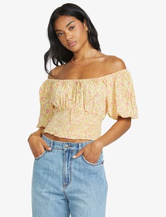 Billabong Wish Away Ss Wvn - Yellow - M