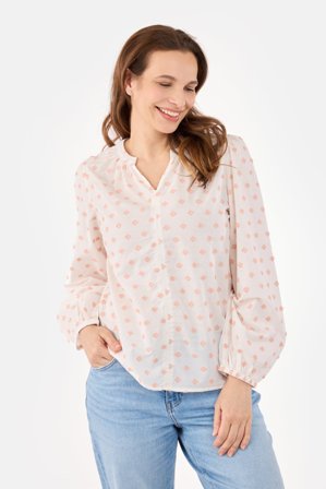 B. COPENHAGEN - Langærmet Bluse - Rosa - Diskret Mønster