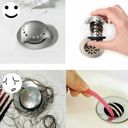 Badkarssil Hårfångare Rostfritt Stål Avlopp Hårfångare