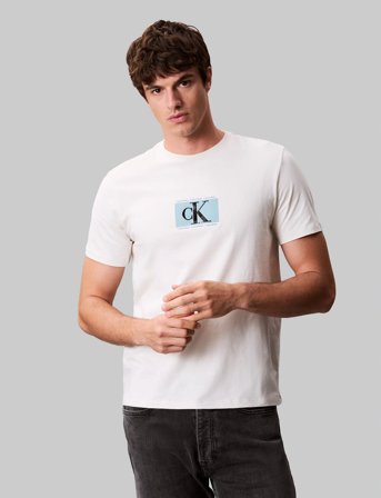 Calvin Klein Ss 30S Eu Sp Ck Box Tape Graphic - White - M