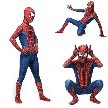 Raimi Spider Man Barn Voksen Jumpsuit Cosplay Kostyme Kostyme Festgave Barn XL (140-150) -1