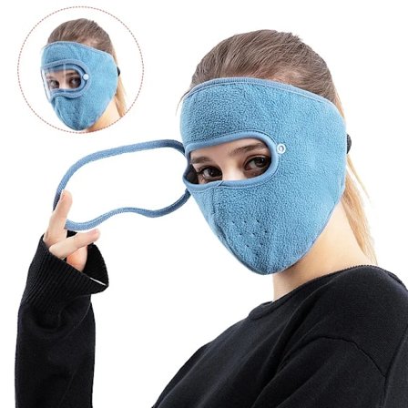 Windproof Face Warm Mask Winter Cap Ski Breathable Masks Fleece Thermal Mask Caps with Goggles Anti-fog Cycling Caps Balaclava qd