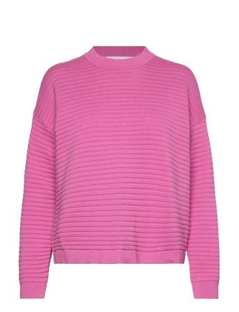 Slflaurina Ls Knit O-Neck Selected Femme Pink