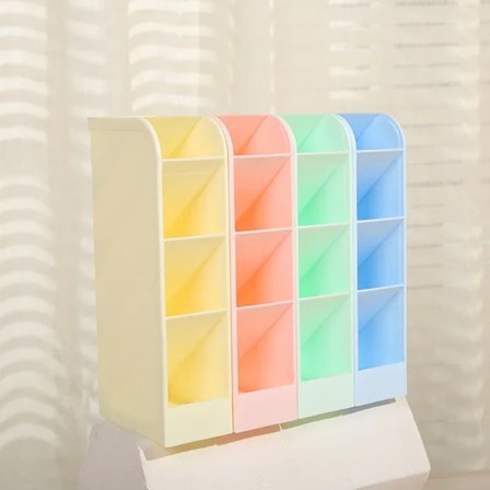 Desk Pen Holder Pencil Makeup Organizer Desktop Organizer for Cosmetics Plastic Storage Box School Office Kawaii Stationery