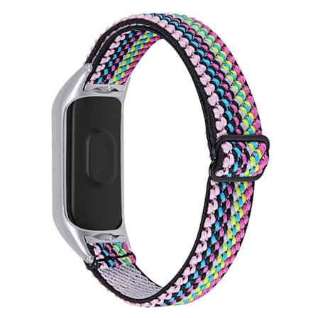 Xiaomi Mi Smart Band 4 / 3 nylon elastisk urrem - Farverig Stribe