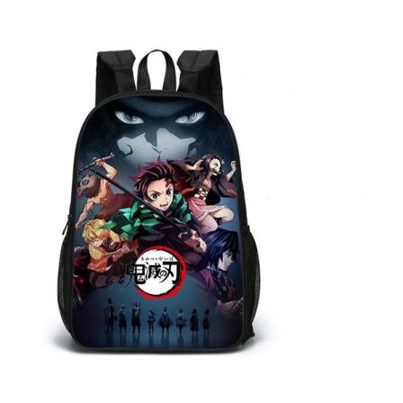 Demon Slayer Pojkar Flickor Primär elever Skolväska Ryggsäck I