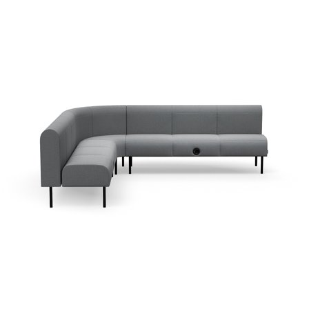 Sofa VARIETY, 90° Innenecke, mit USB-Steckdose, Stoff Pod CS, silbergrau
