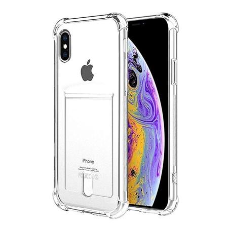Läpinäkyvä takakansi korttipaikalla mallille iPhone X/XS