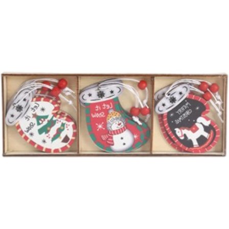 Juletræsdekorationer | Hængende træpynt med julemand - Bærbare juledekorationer i træ til hjemmet, vinduer,