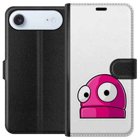 Yhteensopiva Lompakkokotelo Apple Apple iPhone 17 Air Pinkki sarjakuvahahmo suurilla silmillä leikkisässä ja humoristisessa tyylissä