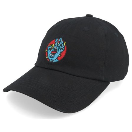 Santa Cruz - Svart unconstructed Keps - Hand Dot Cap Black Dad Cap @ Hatstore