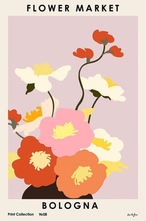 Pelcasa - Plakat Flower Market. Bologna - Beige - Posters - Fra Homeroom