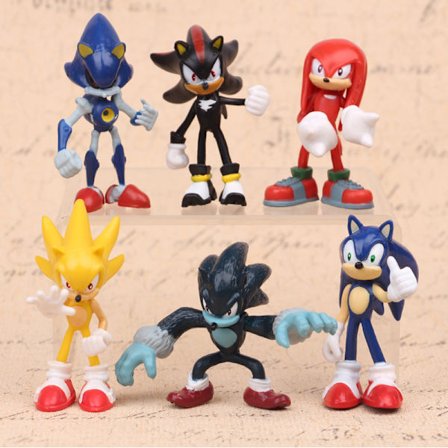 Sonic The Hedgehog Figurer 6 stk. Sæt Pvc Action Karakter Legetøj