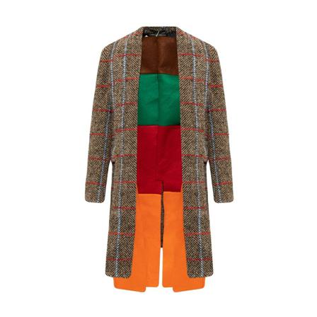Comme des Garçons Checked Frakke Brun, Herre Uldfrakker