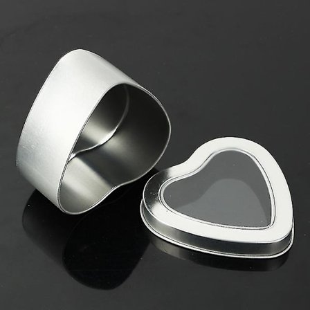 Duftlys Glasskrukke Hjerteformet Tinnboks