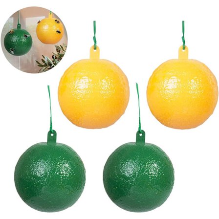 4-pack flygboll fruktfluga citrus stor fruktfluga klisterbräda fruktfluga boll fruktaffär fruktfluga sticky needle bifälla (gul + grön)