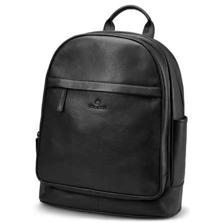 Zaino piccolo per laptop in pelle nera pieno fiore per uomini - Borse in pelle