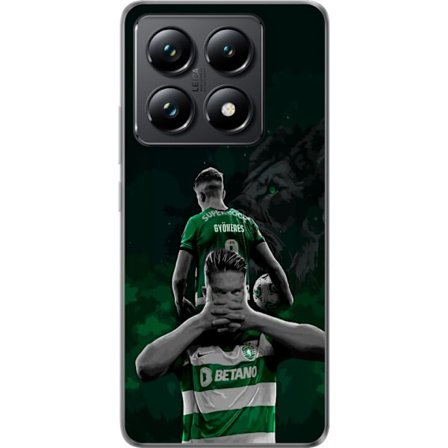 Yhteensopiva Puhelinkuori Xiaomi 14T Pro Neonmotiivi, jossa teksti "Gaming is in my DNA" sinisenä ja punaisena tiiliseinällä, jossa loistava DNA-spira