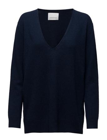 Boston V-Neck 6304 Pulllover Blå Samsøe Samsøe