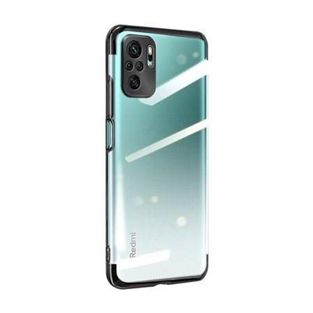 Clear Color Case Gel TPU Galvanisering ramme deksel for Xiaomi Redmi Note 10 5G / Poco M3 Pro svart
