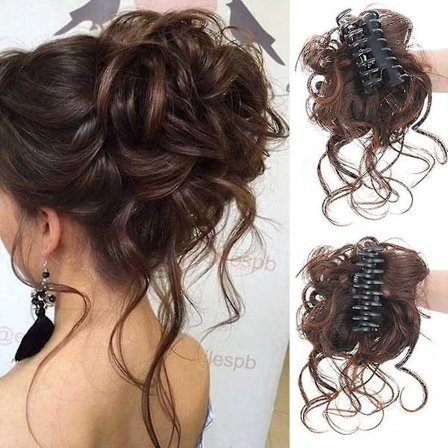 Hiuslisäke, Pötköhiuslisäke, Kiharat Hiukset Scrunchie-Hiuslisäkkeellä, Chignon Voluminous Hiuslisäke, Messy Bun -Hiuslisäkkeet