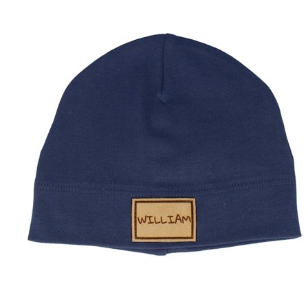 Babybugz - Kids Baby With Engraved Suede Patch Nautical Navy Beanie Traditionalbeanie Blue Beanie - @ Hatstore
