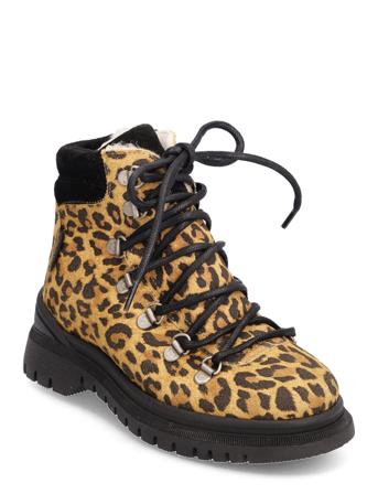 Boots - Flat - With Lace And Zip Snørestøvletter Støvletter Multi/mønstret ANGULUS*Betinget Tilbud