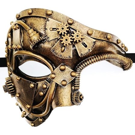 Steampunk Metal Robot Venetiansk Maske, Halloween Maskerade/Phantom of the Opera/Karneval Bal Maskerade Maske (Guld)