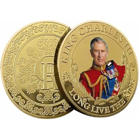 King Charles III Mindesmønt, King Charles III Kroningssouvenirs Kroningsmønter 2023 Souvenirgaver - 1 stk