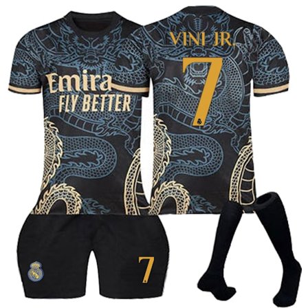 2023-2024 Real Madrid Dragon Black Special Edition Barnfotbollströjor