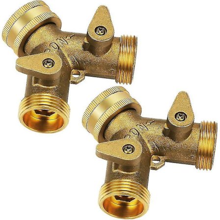 2 stk. 2-vejs Y-splitter til dobbelt vaskemaskine vandhane forsynings slange, 3/4 tommer