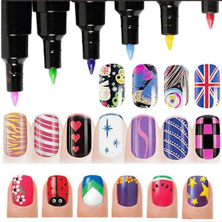 16 st Nagelkonst Pennset 3D Nagellack Penna Nagelkonst DIY Lack Penna[HK]