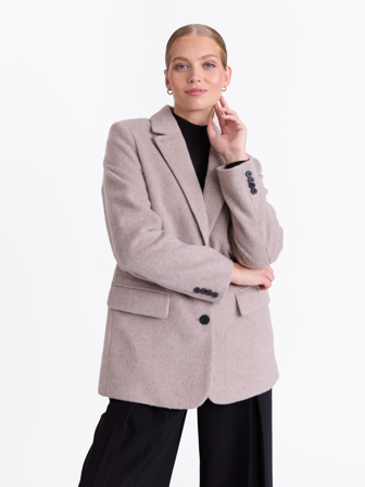 MATCH - Chantal blazer - Donna - Str. 36 - Dame - Blazere - Brun - 50% Ull - Resirkulert,50% Polyester-resirkulert