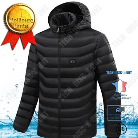 TD Vinterjakke i opvarmet bomuld med elektrisk varme, bomuldsjakke med 15 zoner, aftagelig hættejakke