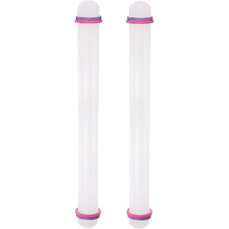 2 st Fondant Kavel 20 Tum X 1,38 Tum Justerbara Styrringar Non-stick Pp Plast Fondant Kavel Deg Kavel Kök Dekorera Verktyg För Kock