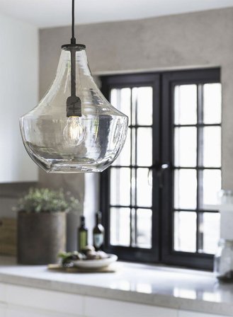 Hamilton taklampe Ø21 - sort/klar