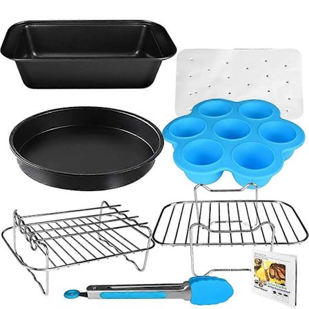 Tillbehör, Dubbel Korg Luftfritös Tillbehör Kompatibel med Ninja Foodi, Instant Vortex, Luftfritöser