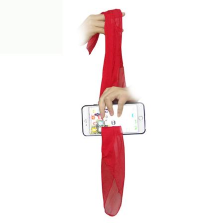 Halsduk genom mobiltelefon Magic trick Trollkarl Närbild Rekvisita Jippon Prank Tool