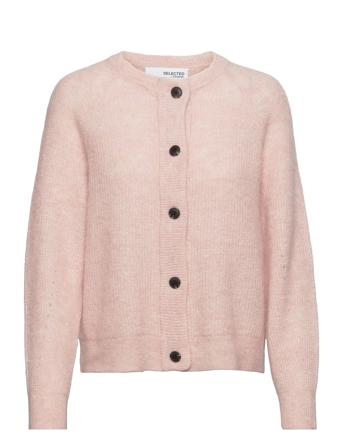 Slflulu Ls Knithort Cardigan Pink Selected Femme