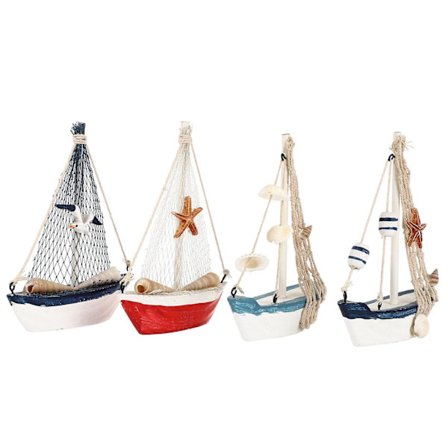 4 stk. Hjemmedekorasjon Små Seilskute Figurer Mini Seilskute Ornamenter Mini Dekorativ Seilskute Mini Seilskute For Håndverk