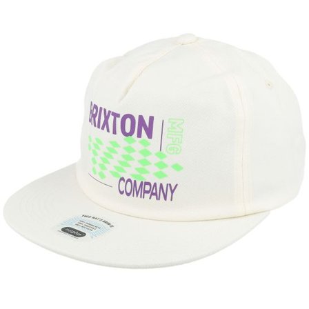 Brixton - Vit snapback Keps - Neon Finish Line White/Green/Purple Snapback @ Hatstore
