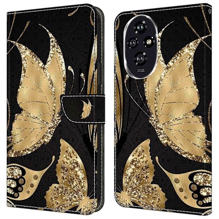 For Honor 200 5G Lompakkokotelo Magneettilukolla 3D-kuvioitu Nahkainen Puhelinkotelo